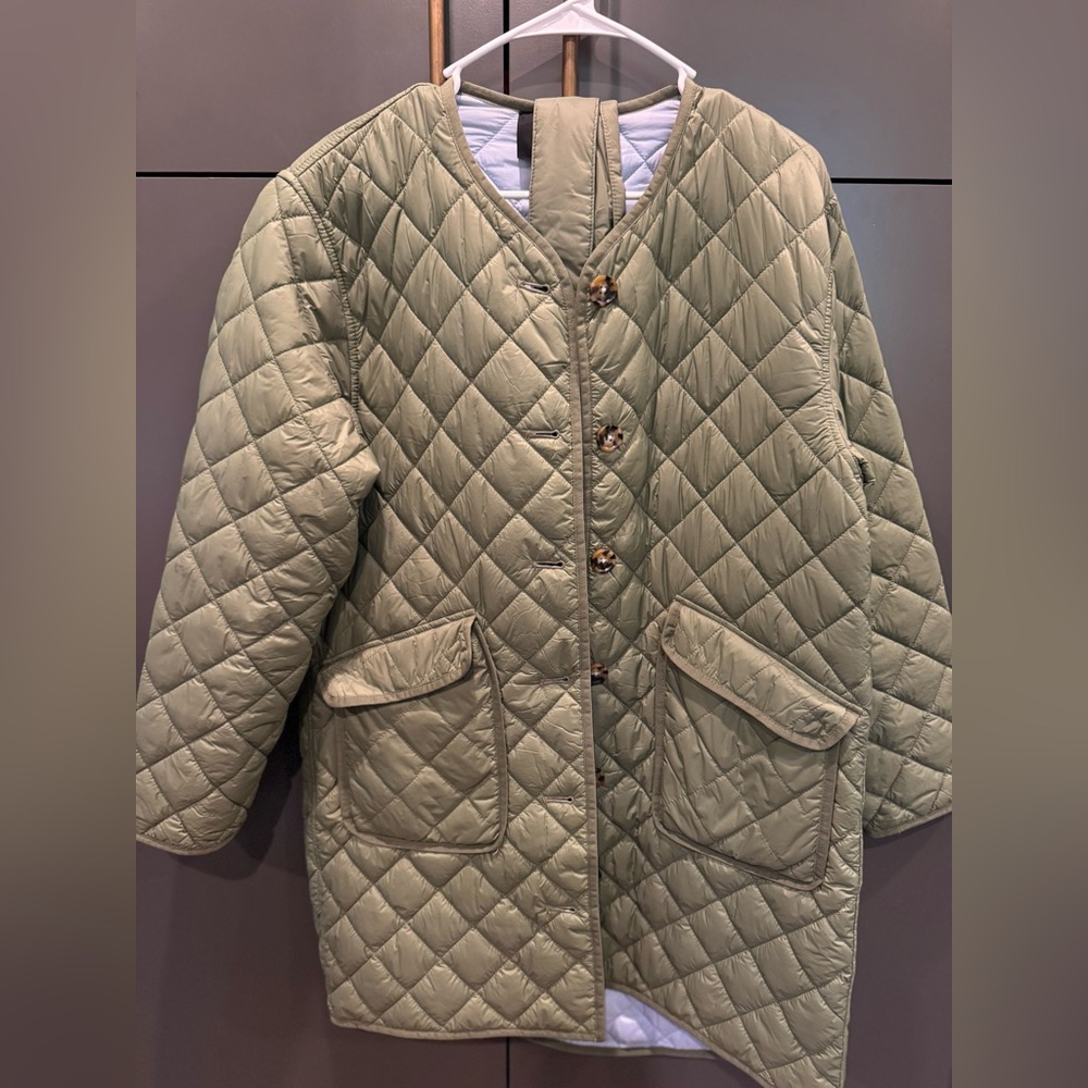 J. Crew Sage Green Quilted Puffer Jacket - Picture 3 of 5